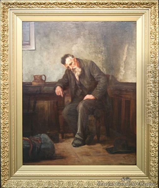 A Weary Traveler (study) Oil Painting - Alfred Henry O'Keefe