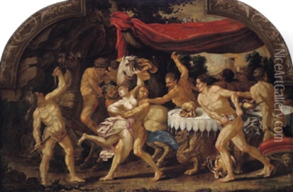 Il Ratto Di Una Donna: Frauenraub Oil Painting -  Rosso Fiorentino (Giovanni Battista di Jacopo)
