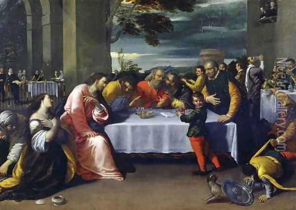 The Feast at the House of Simon Oil Painting - Ippolito Scarcella