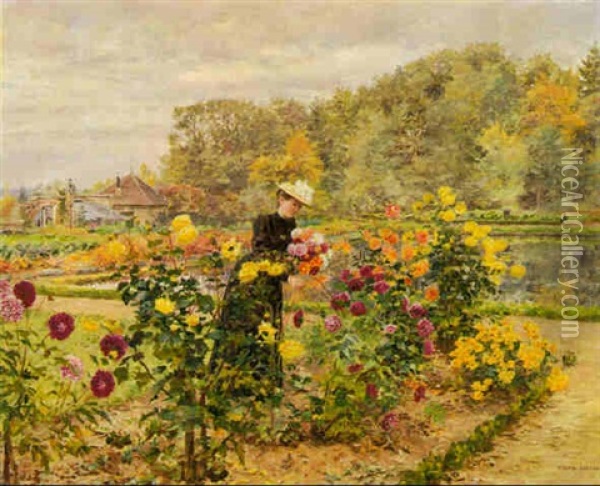 Dans Le Jardin Oil Painting - Marie Francois Firmin-Girard