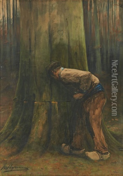 Le Bucheron Oil Painting - Maurice Hagemans