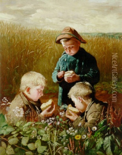 Among The Turnips Oil Painting - Hugh Collins