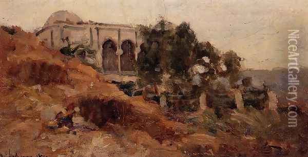 Moorish House in Algiers Oil Painting - Albert Lebourg