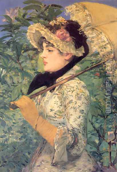 Spring (or Study of Jeanne Demarsy) Oil Painting - Edouard Manet