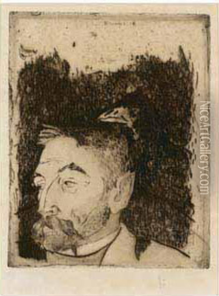 Portrait De Stephane Mallarme. 1891. Oil Painting - Paul Gauguin