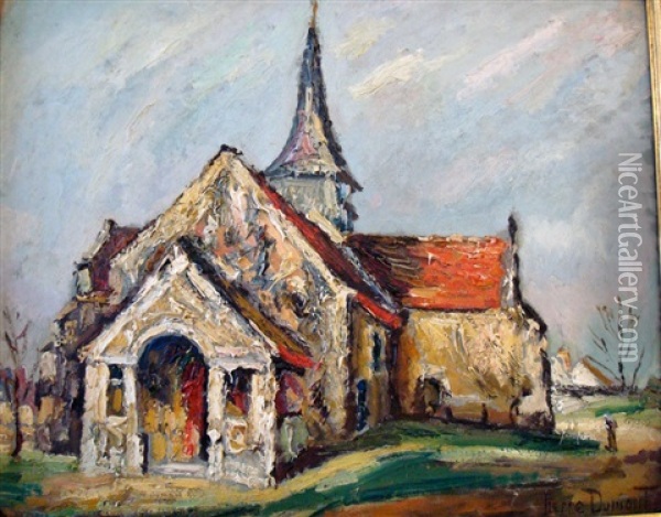 L'eglise Du Village Oil Painting - Pierre Dumont