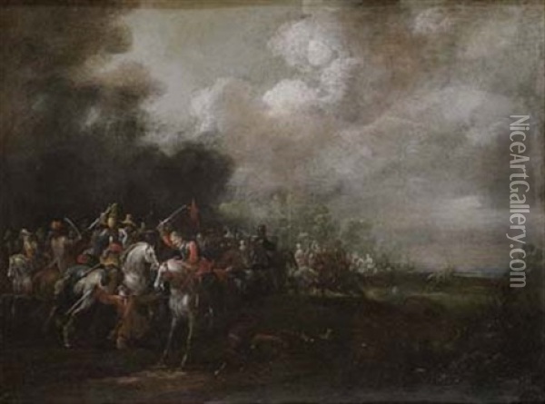 Escena De Batalla Oil Painting - Pieter Meulener