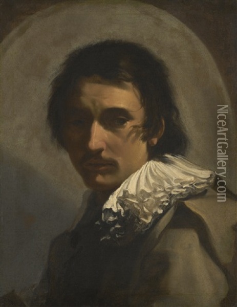 Portrait Of A Young Man Oil Painting - Simon Vouet