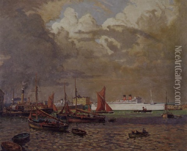 Storm Clouds Over Tilbury Oil Painting - Charles David Jones Bryant