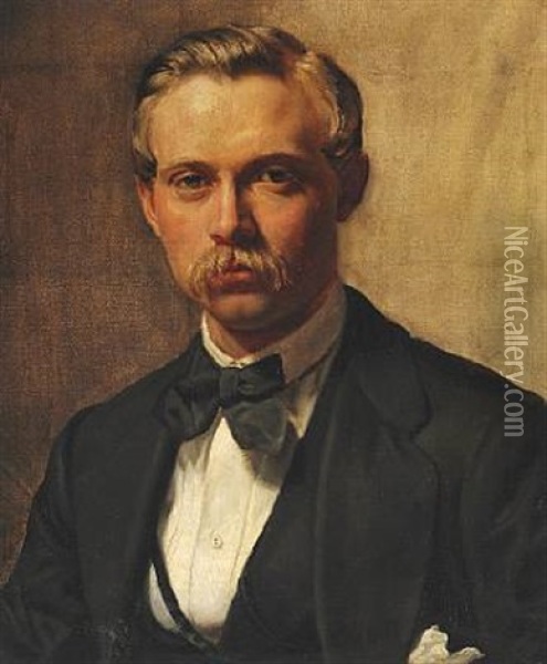 Portrait Of P. S. Kroyer's Half Brother And Cousin Vilhelm Born Oil Painting - Peder Severin Kroyer