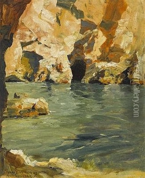 Felsen Auf Capri Oil Painting - Hans Maurus