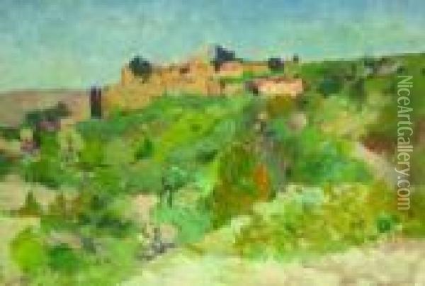 Village En Provence Oil Painting - Louis Alphonse Abel Lauvray