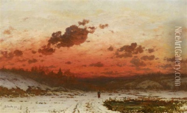 Winterabend Oil Painting - Ludwig Munthe