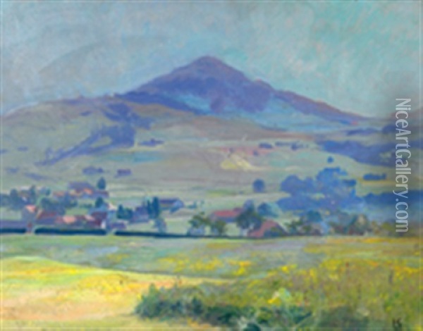 Appenzeller Landschaft Mit Faneren Oil Painting - Carl August Liner
