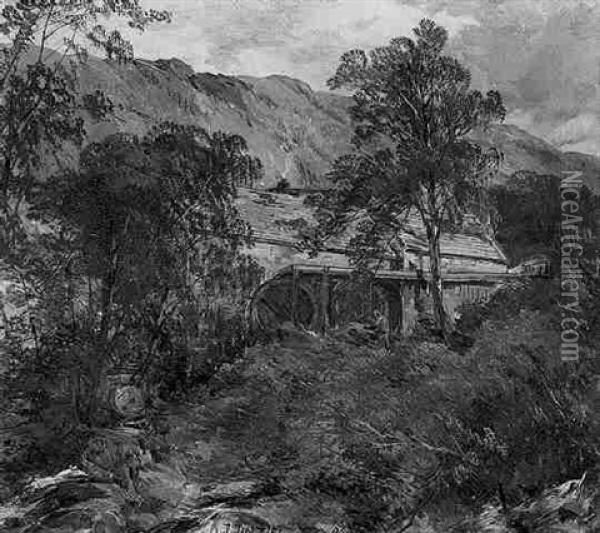 The Old Mill Oil Painting - James B. Dalziel