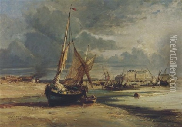 Treport Oil Painting - Jules Achille Noel