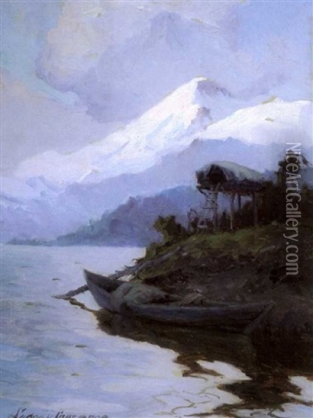 Iliamna, Across Cook Inlet Oil Painting - Sydney Mortimer Laurence