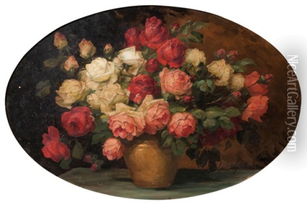 Abundant Bunch Of Roses Oil Painting - Wilhelm Schuetze