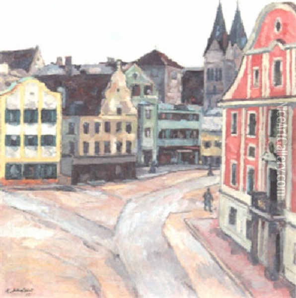 Eichstatt Oil Painting - Heinrich Schroeder
