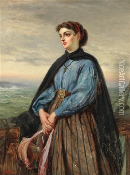 Thoughts Of Home Oil Painting - Edward Charles Barnes