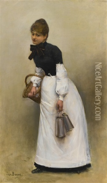 La Servante (la Petite Laitiere) Oil Painting - Jean Beraud