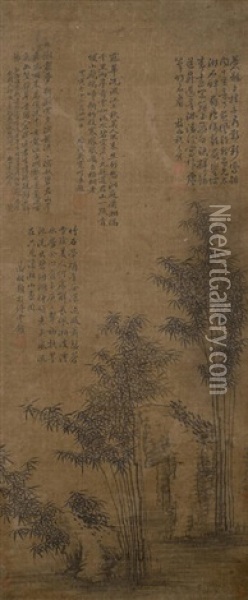 Ink Bamboo Oil Painting -  Guan Daosheng