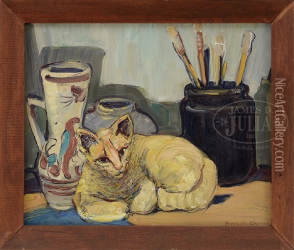 Pretzel The Cat Oil Painting - Russell Cheney