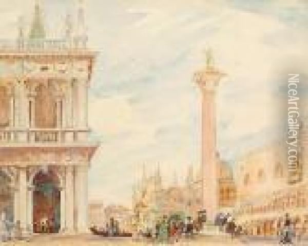 Piazzetta San Marco, Venice. Oil Painting - Wilfred Gabriel De Glehn
