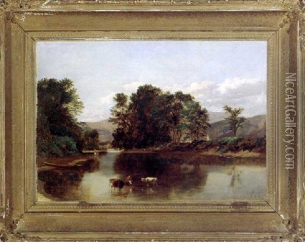 Pastoral Landscape Oil Painting - Samuel Lancaster Gerry