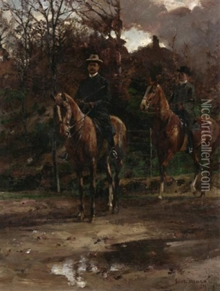 Herrenreiter Oil Painting - Gustav Marx