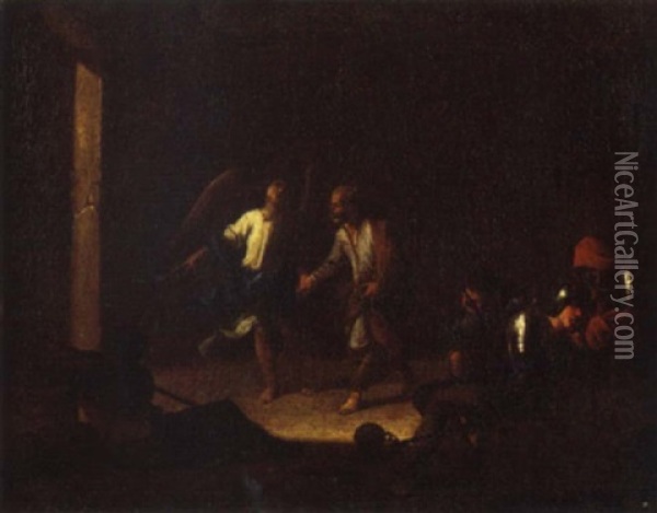 San Pietro Liberato Dal Carcere Oil Painting - Bernardo Cavallino