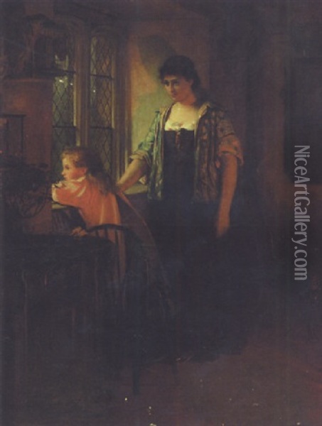 Twilight Oil Painting - Philip Hermogenes Calderon