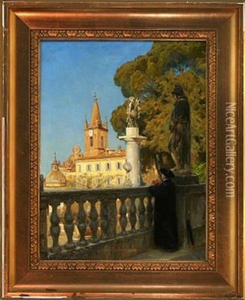 View Of Monte Pincio In Rome Oil Painting - Hans Andersen Brendekilde