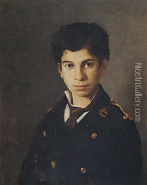 Portrait Of A Schoolboy Oil Painting - Georgios Jakobides