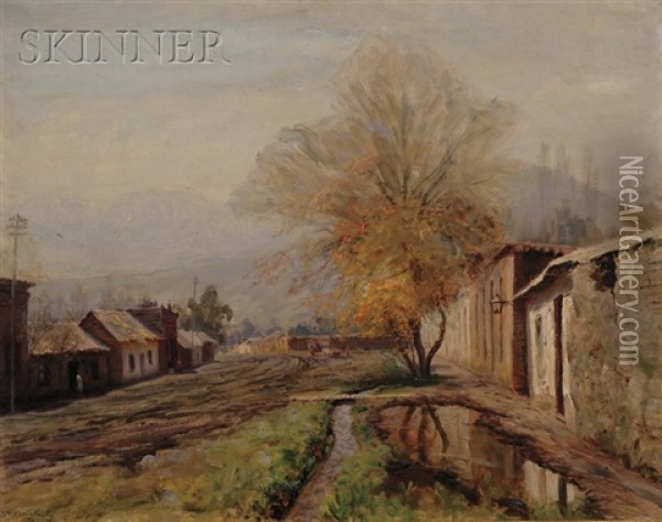A Muddy Road Near Santiago Oil Painting - Alfredo Helsby