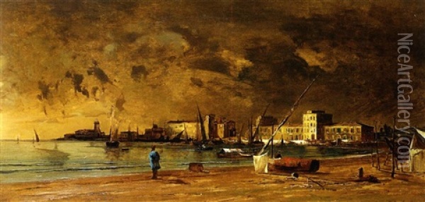 Le Soir Au Bord De La Mer Oil Painting - Vladimir Donatovitch Orlovsky