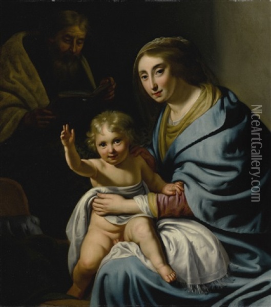 The Holy Family Oil Painting - Paulus Moreelse