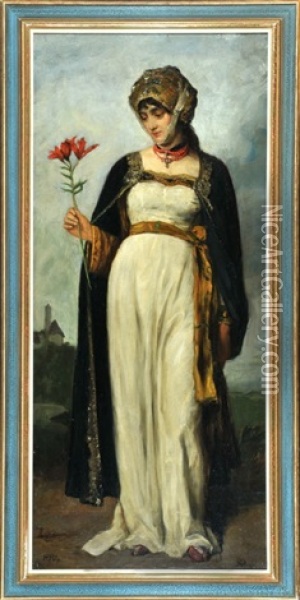 Die Jungfrau Mit Der Lilie Oil Painting - Hermann Philips