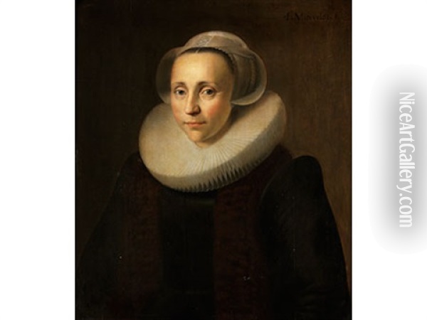 Damenportrait Oil Painting - Jan van Miereveld