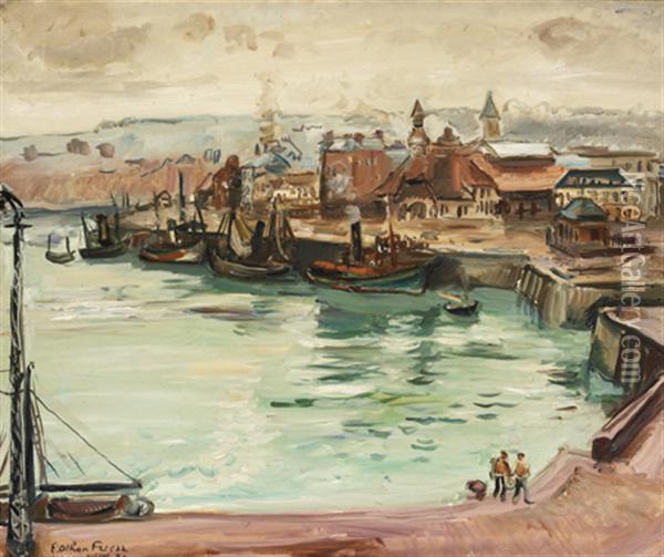 Le Port De Dieppe Oil Painting - Emile-Othon Friesz