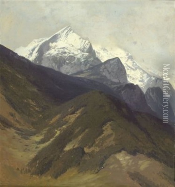 Alpspitze Oil Painting - Karl Millner