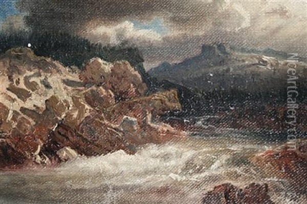 Stormy River Landscape Oil Painting - Marcus Larsson