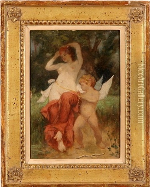 Venus And Cupid Oil Painting - Leon Bakst