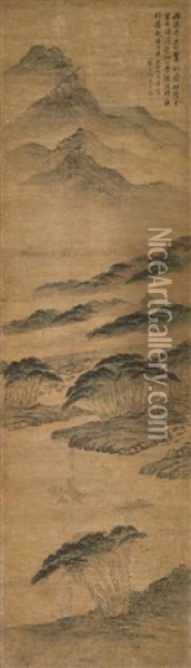 Landscape After Yuan Master Oil Painting -  Mei Qing