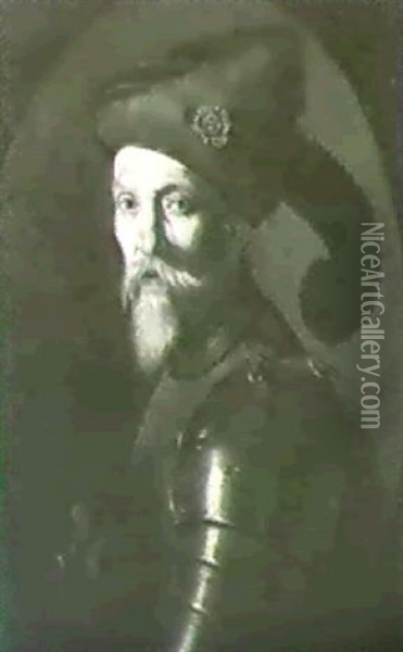 Portrait Of A Bearded Gentleman, Bust Length, Wearing       Armour Oil Painting - Gerrit Van Honthorst