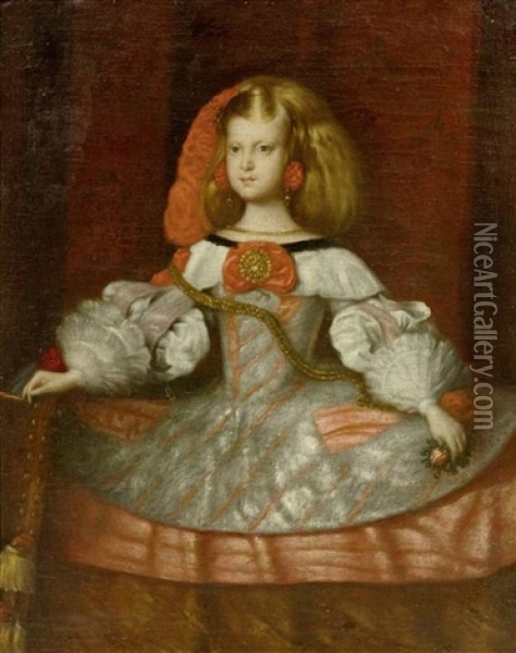 Portrat Der Infantin Margarita Theresa Von Spanien Oil Painting - Juan Bautista Martinez del Mazo
