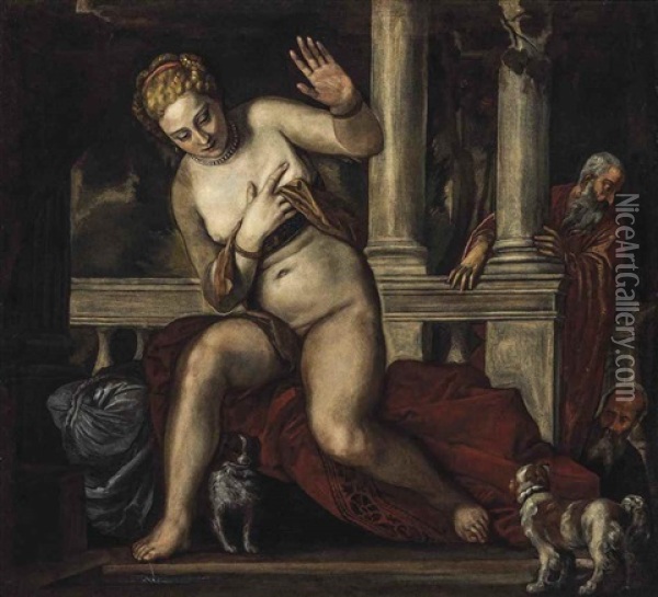 Susanna And The Elders Oil Painting - Paolo Veronese