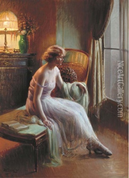 Un Moment De Contemplation Oil Painting - Delphin Enjolras