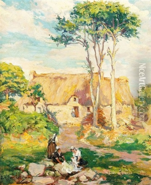 Chaumiere A St. Fiacre Oil Painting - Arthur Midy