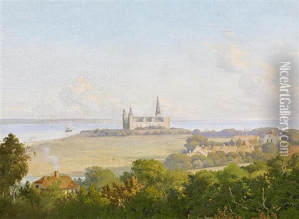 Schloss Kronborg In Kopenhagen Oil Painting - Andreas Thomas Juuel